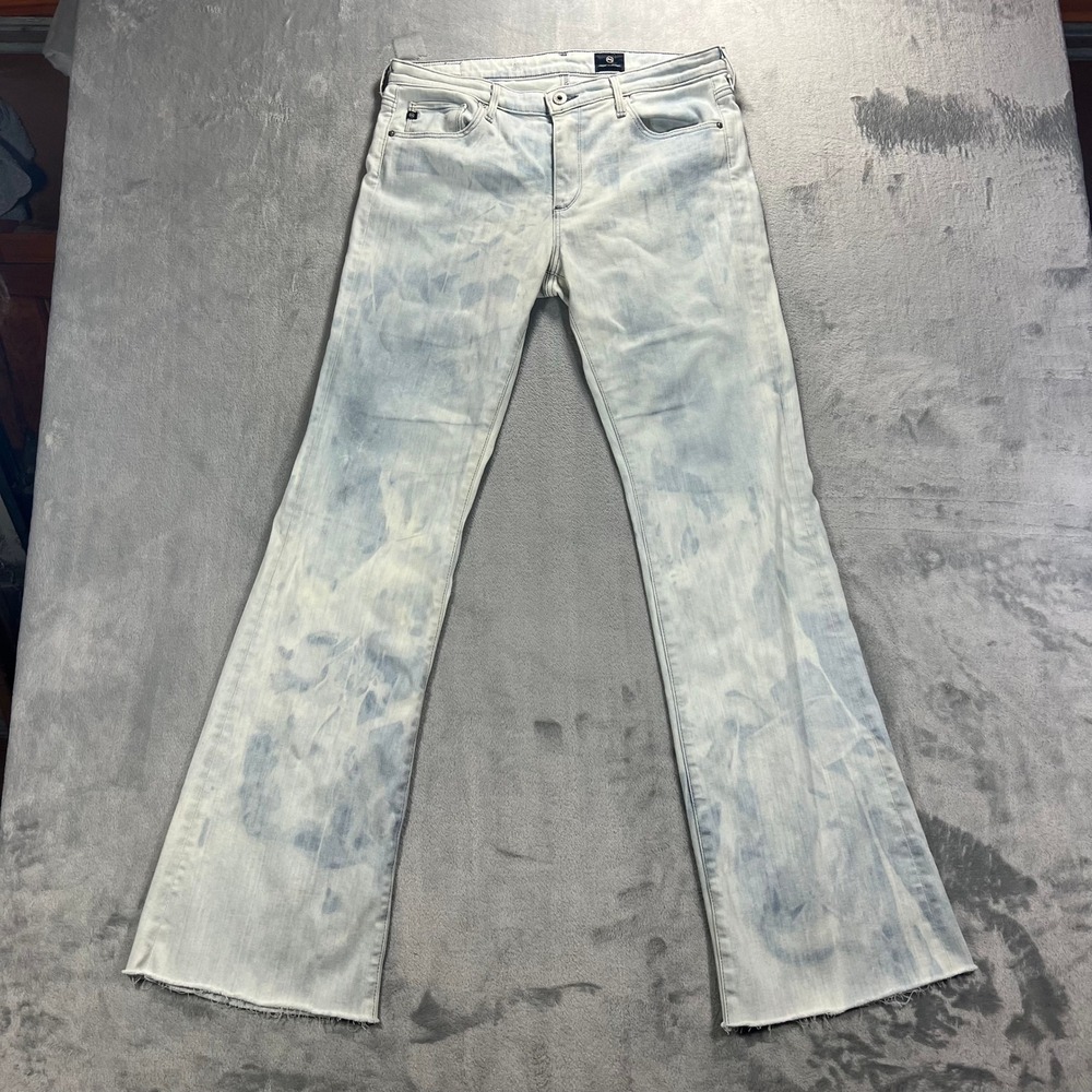 AG Adriano Goldschmied The Angel Bootcut Womens 32x33 Light Wash Raw Hem Jeans
